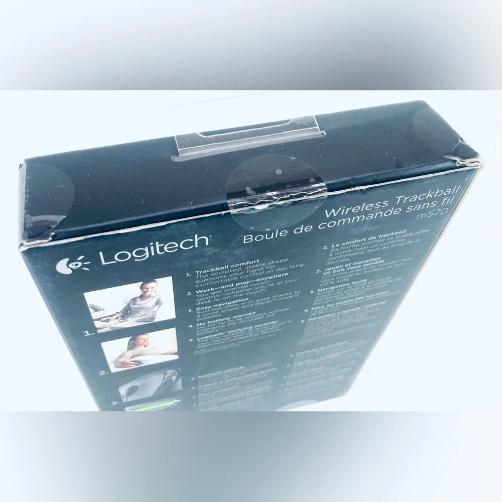 Logitech M570 Wireless Laser Trackball Mouse & Dongle Ergonomic Brand New In Box